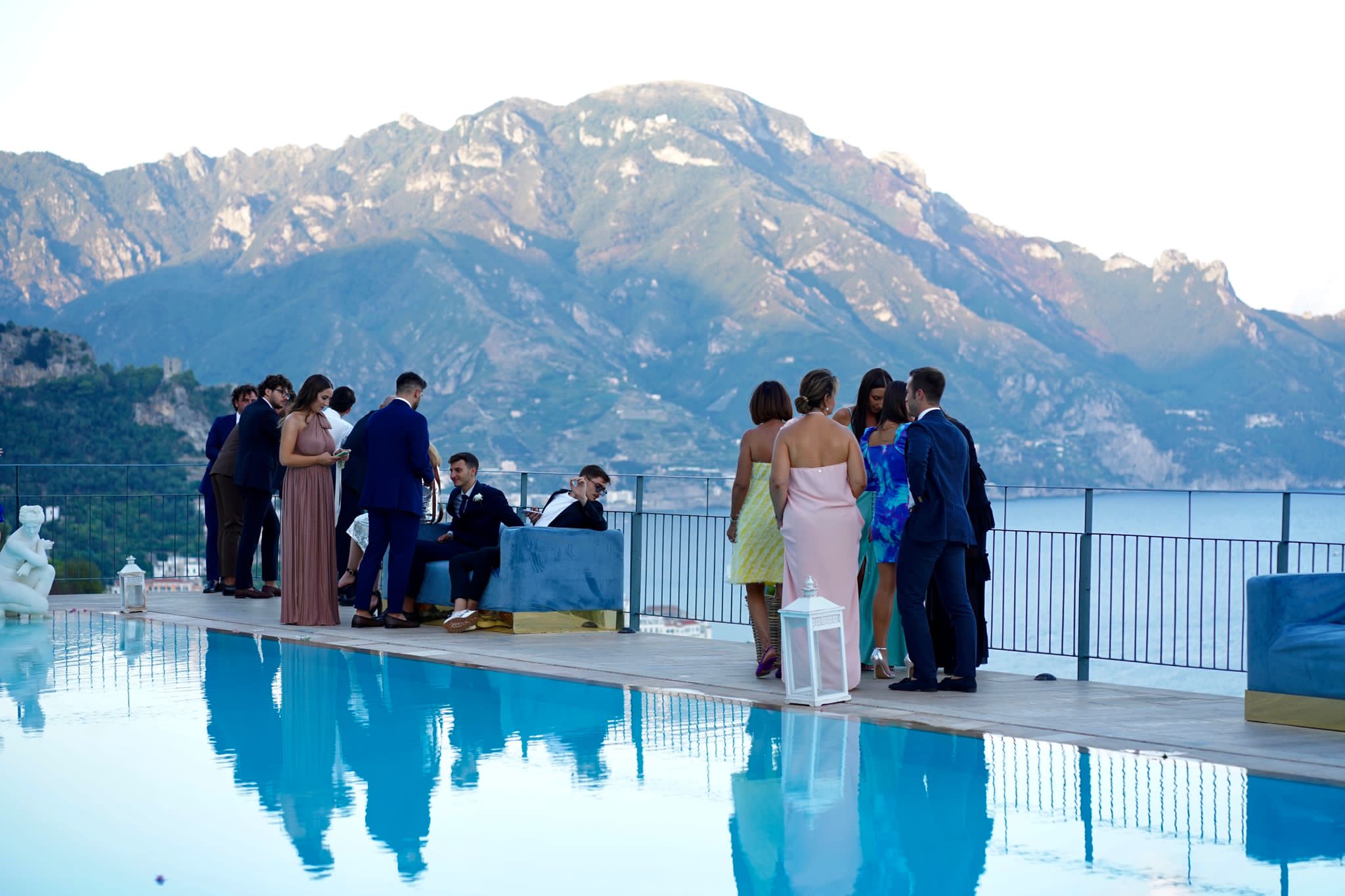 Amalfi venue welcome by the pool